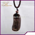 Maxi Wood Pendant Necklace Long Shoes Charms Sweater Necklaces with Chinese Words